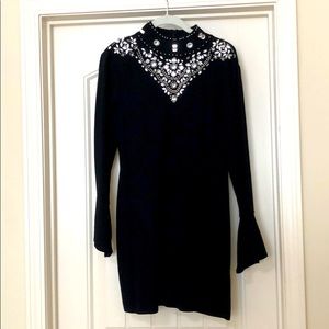 INC Black studded dress